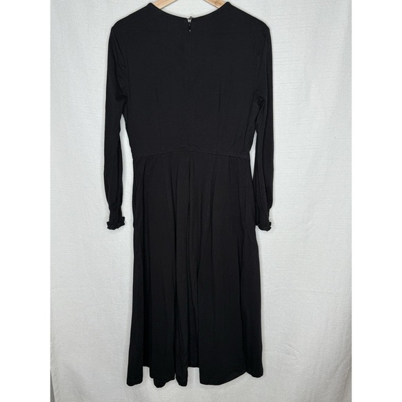 Wayward Fancies eShakti Womens 12 Large Maxi Black Dress Embroidered Rose Modest - Picture 4 of 10